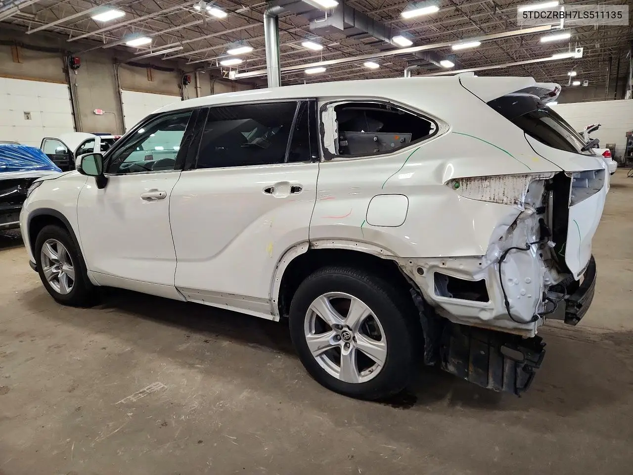 2020 TOYOTA HIGHLANDER VIN 5TDCZRBH7LS511135 — фото 2