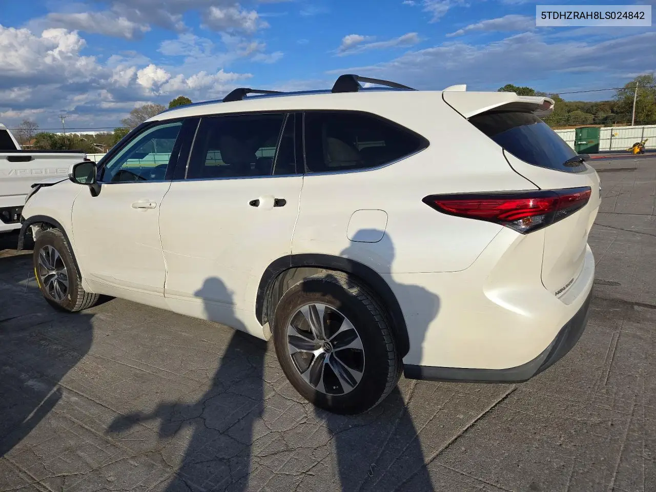 2020 TOYOTA HIGHLANDER VIN 5TDHZRAH8LS024842 — фото 2
