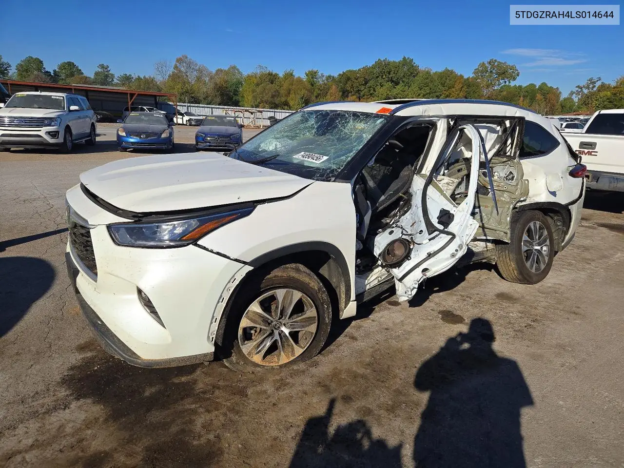TOYOTA HIGHLANDER 2020, VIN 5TDGZRAH4LS014644