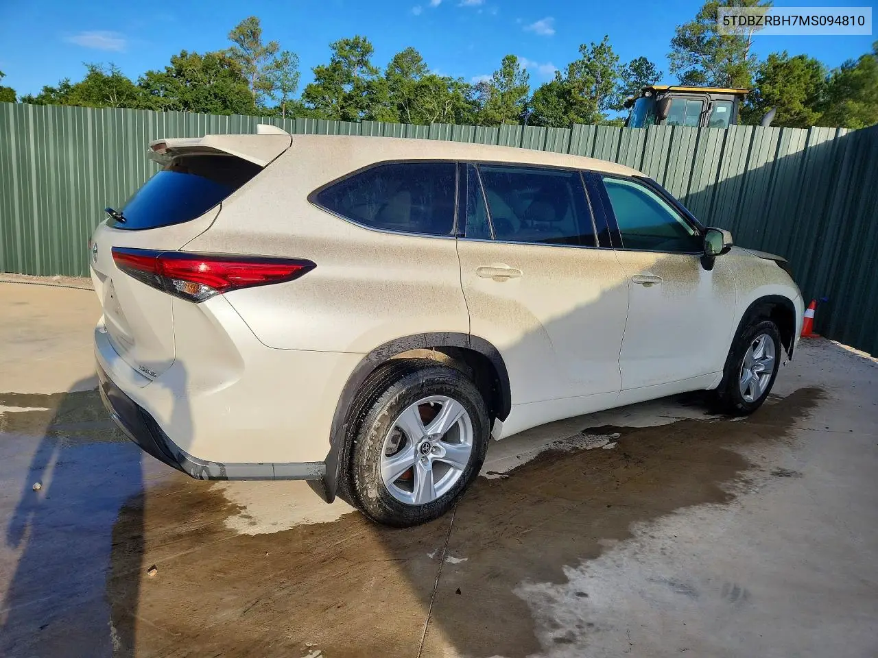 2021 TOYOTA HIGHLANDER VIN 5TDBZRBH7MS094810 — фото 3