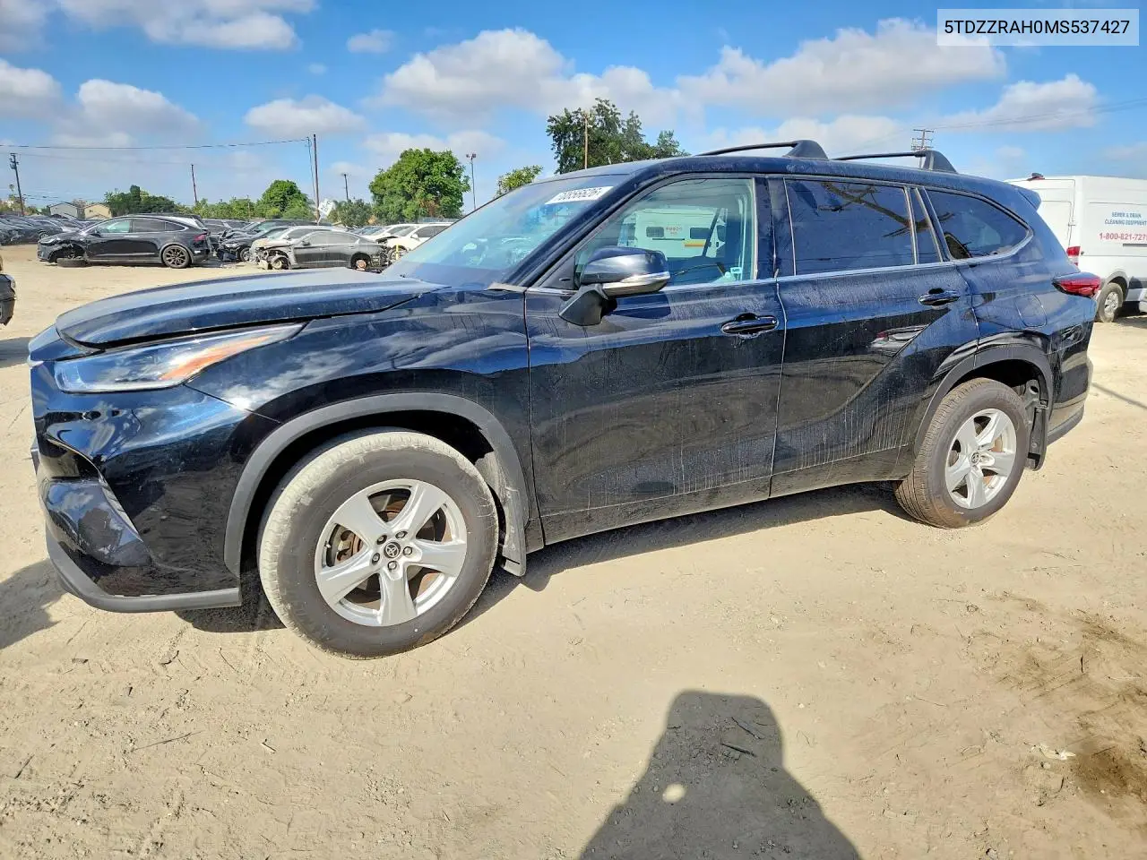 TOYOTA HIGHLANDER 2021, VIN 5TDZZRAH0MS537427