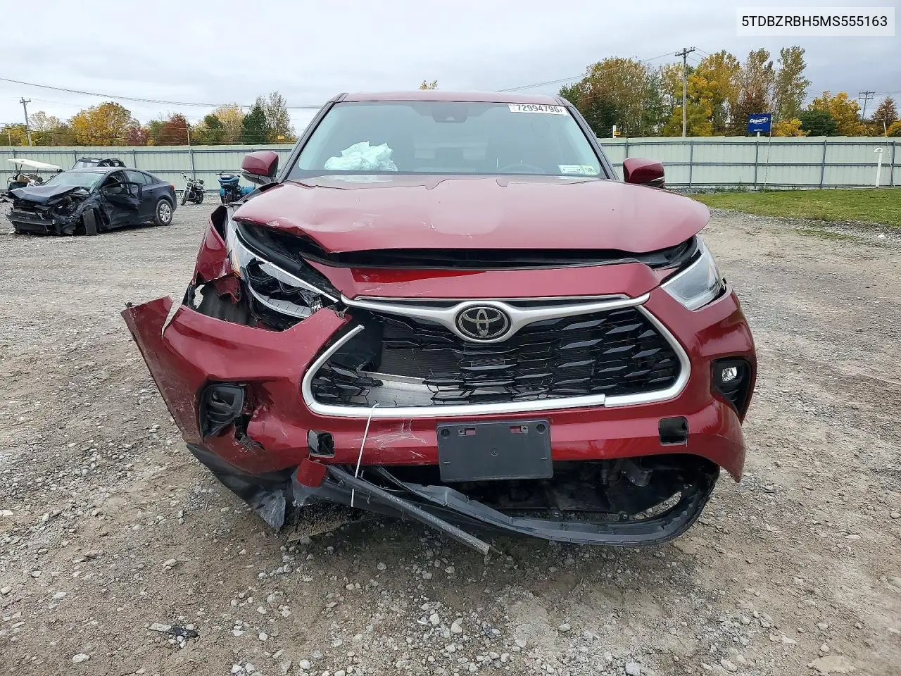2021 TOYOTA HIGHLANDER VIN 5TDBZRBH5MS555163 — фото 5