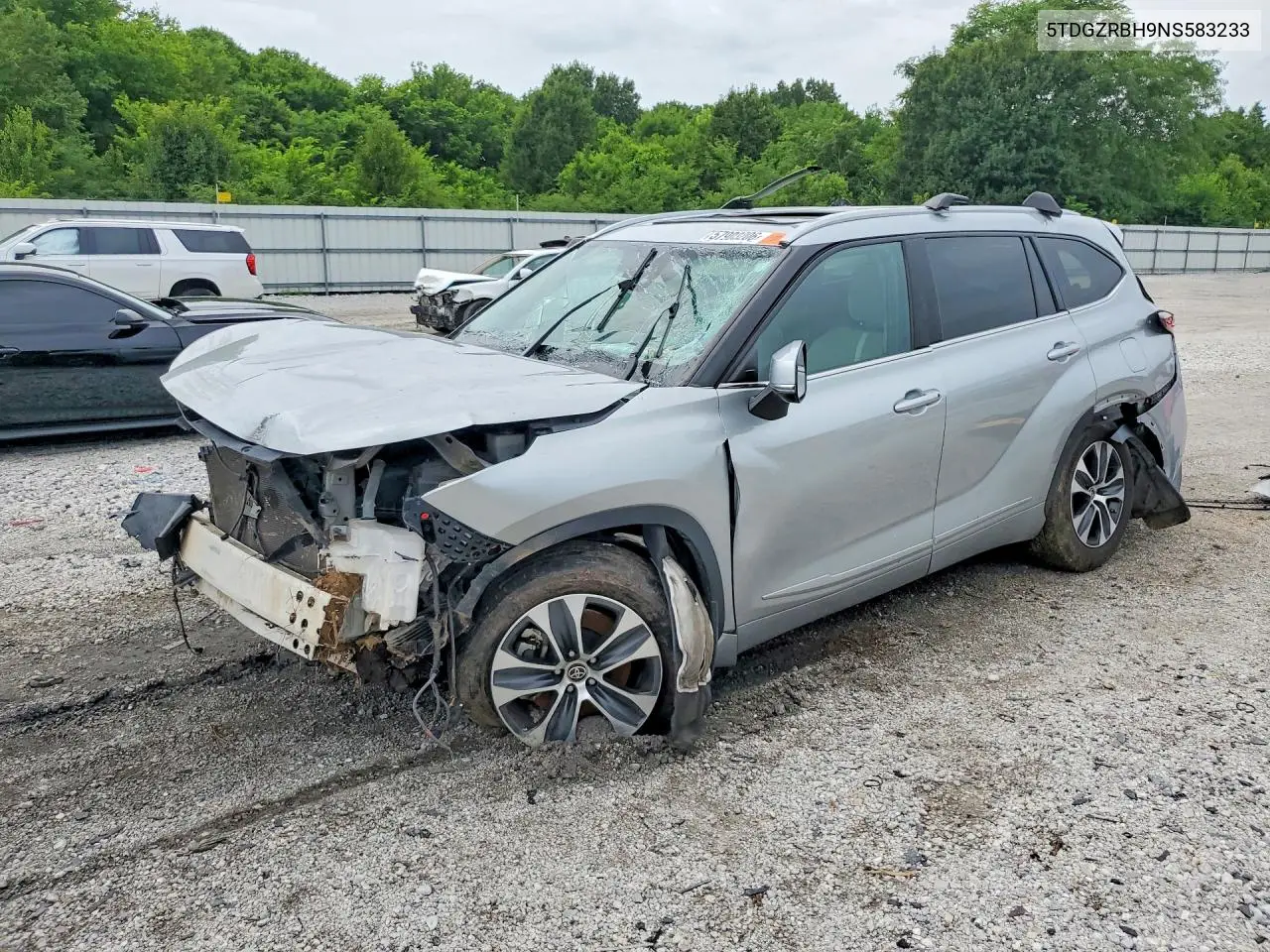 TOYOTA HIGHLANDER 2022, VIN 5TDGZRBH9NS583233