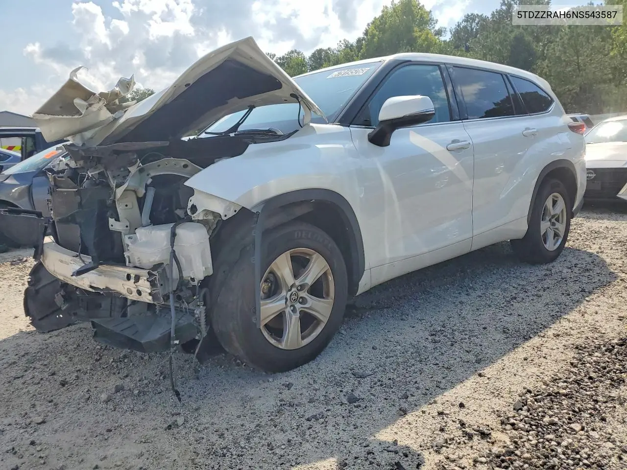 TOYOTA HIGHLANDER 2022, VIN 5TDZZRAH6NS543587