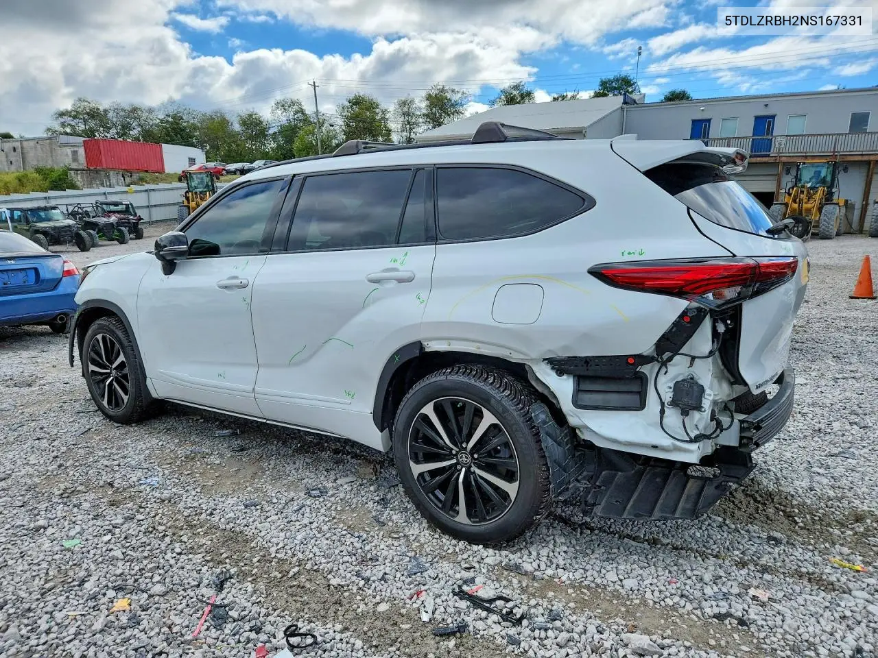 2022 TOYOTA HIGHLANDER VIN 5TDLZRBH2NS167331 — фото 2
