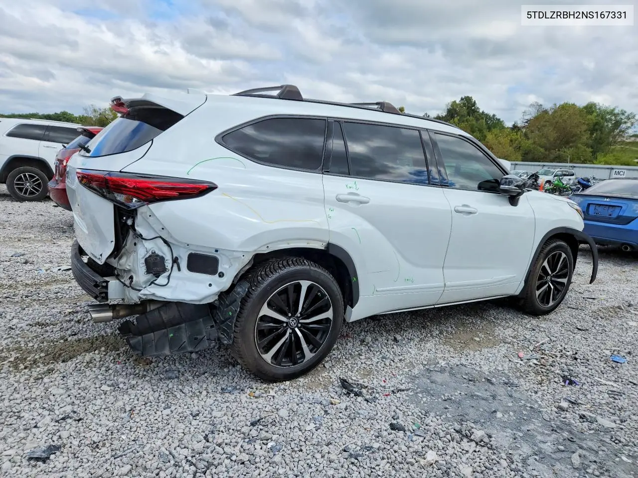 2022 TOYOTA HIGHLANDER VIN 5TDLZRBH2NS167331 — фото 3