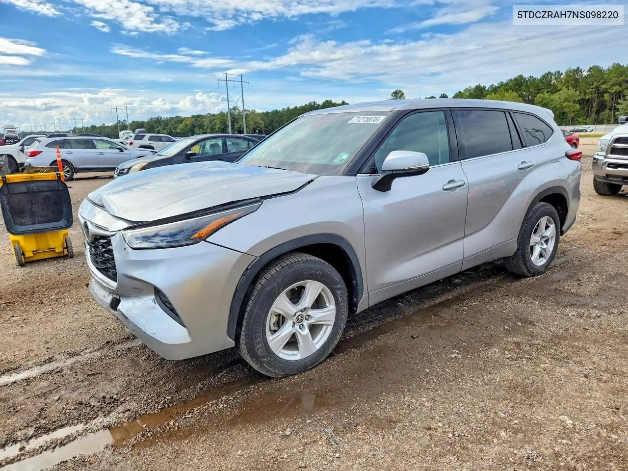TOYOTA HIGHLANDER 2022, VIN 5TDCZRAH7NS098220