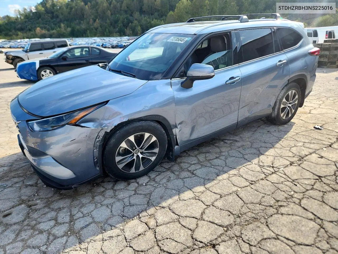 TOYOTA HIGHLANDER 2022, VIN 5TDHZRBH3NS225016