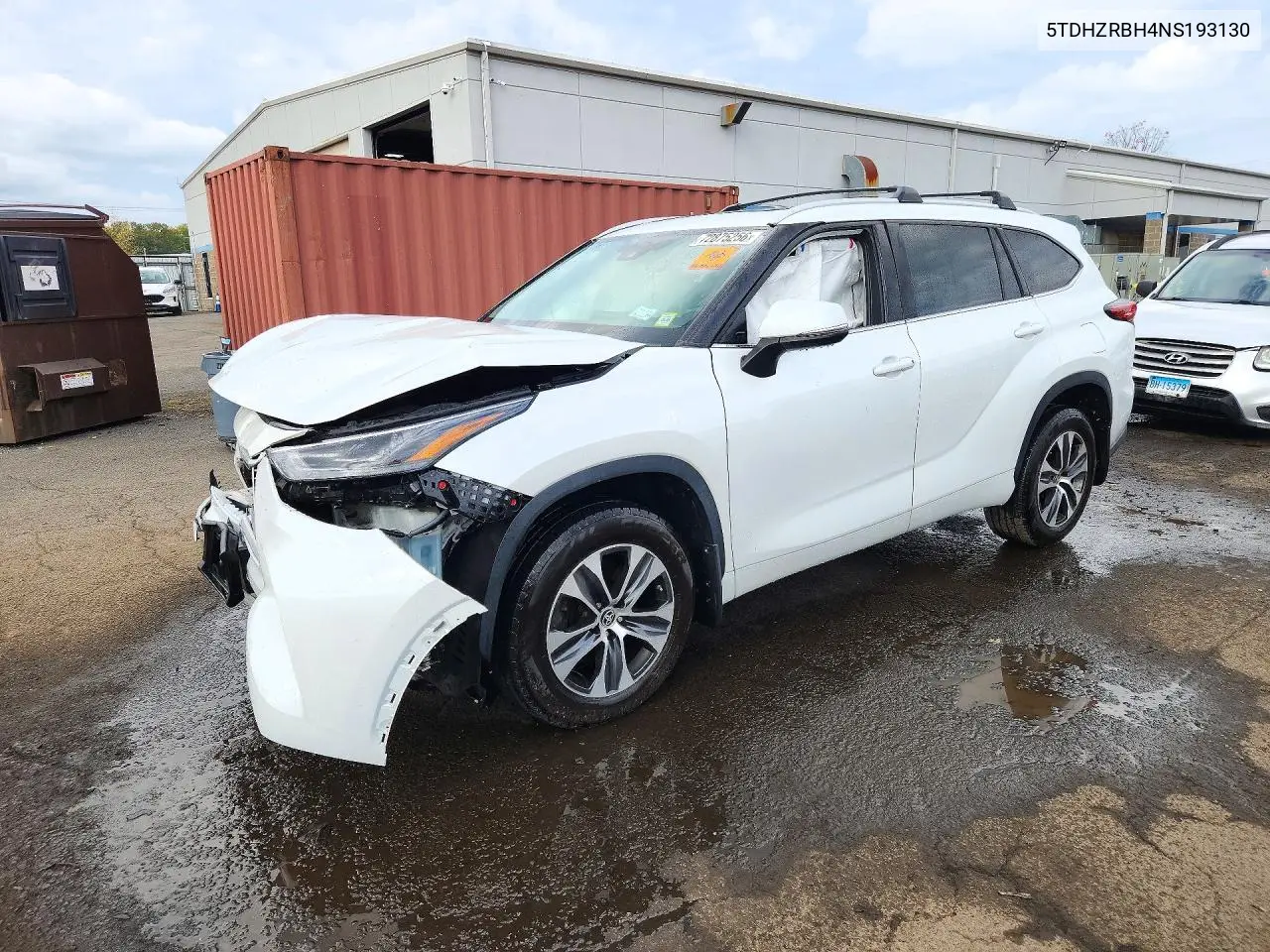 TOYOTA HIGHLANDER 2022, VIN 5TDHZRBH4NS193130