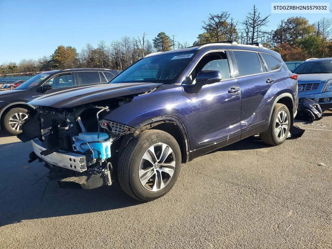 TOYOTA HIGHLANDER 2022, VIN 5TDGZRBH2NS579332