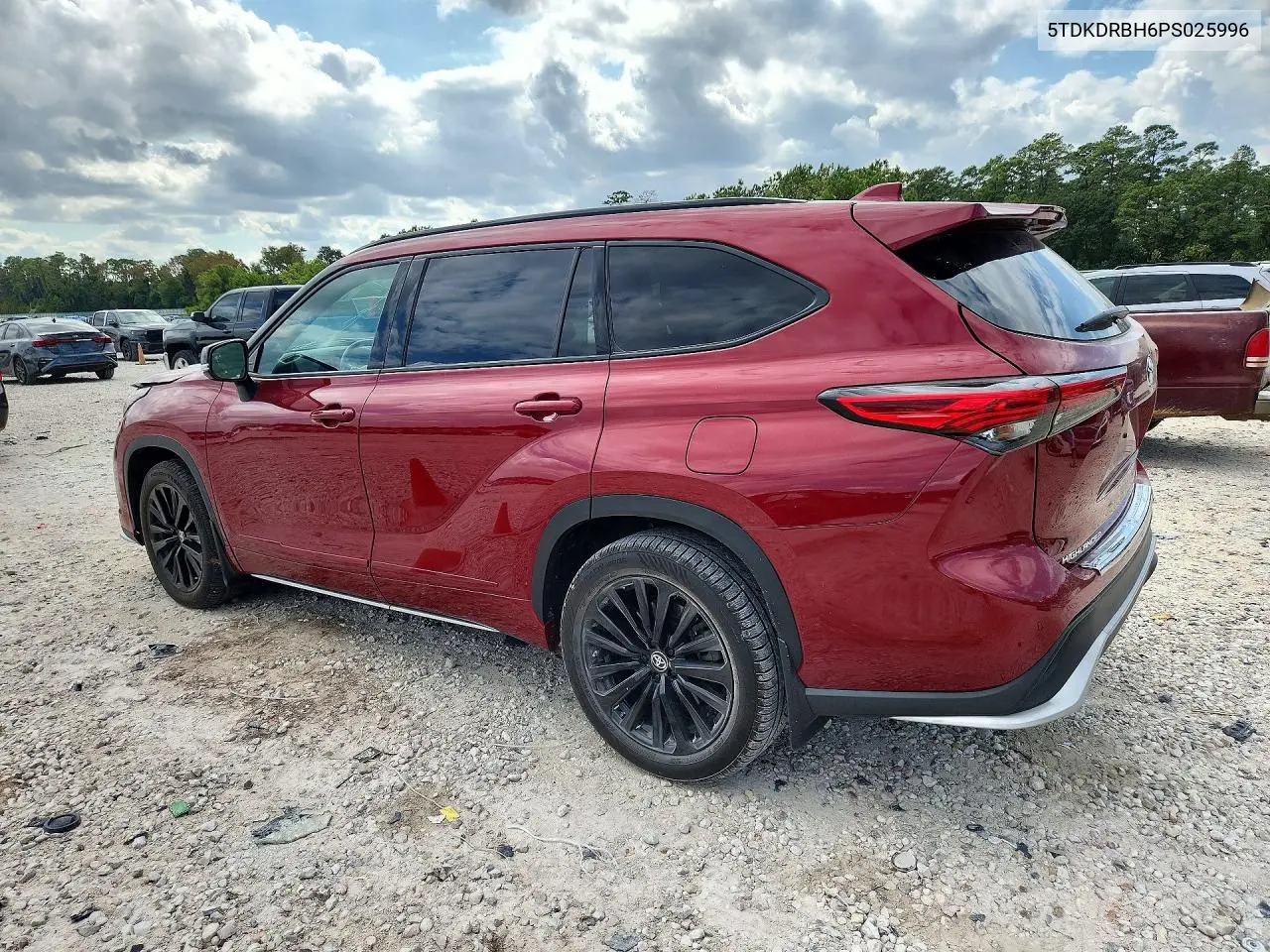 2023 TOYOTA HIGHLANDER VIN 5TDKDRBH6PS025996 — фото 2