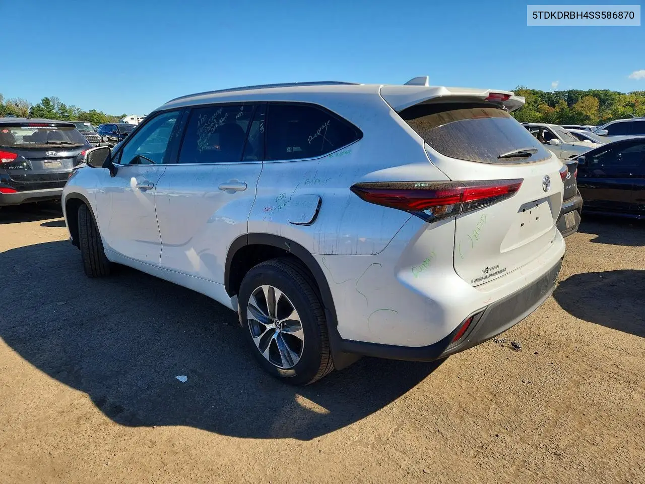 2025 TOYOTA HIGHLANDER VIN 5TDKDRBH4SS586870 — фото 2