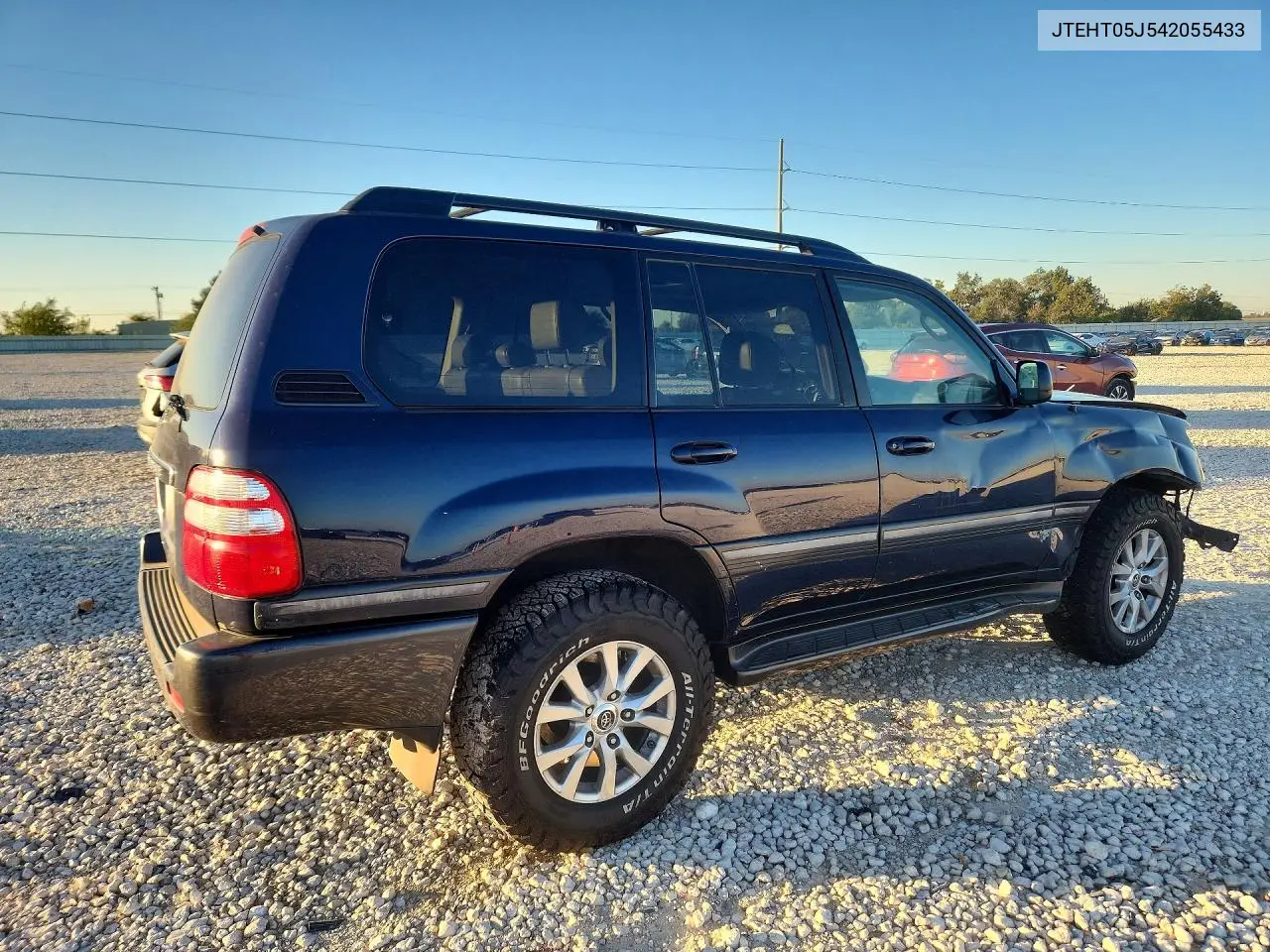 2004 TOYOTA LAND CRUISER VIN JTEHT05J542055433 — фото 3