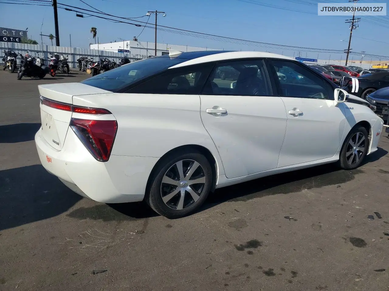2017 TOYOTA MIRAI VIN JTDBVRBD3HA001227 — фото 3