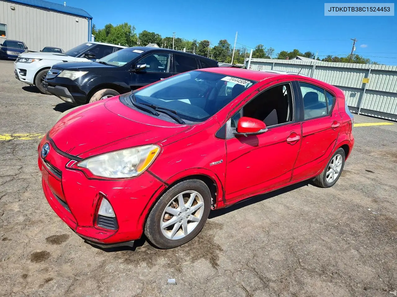 TOYOTA PRIUS C 2012, VIN JTDKDTB38C1524453