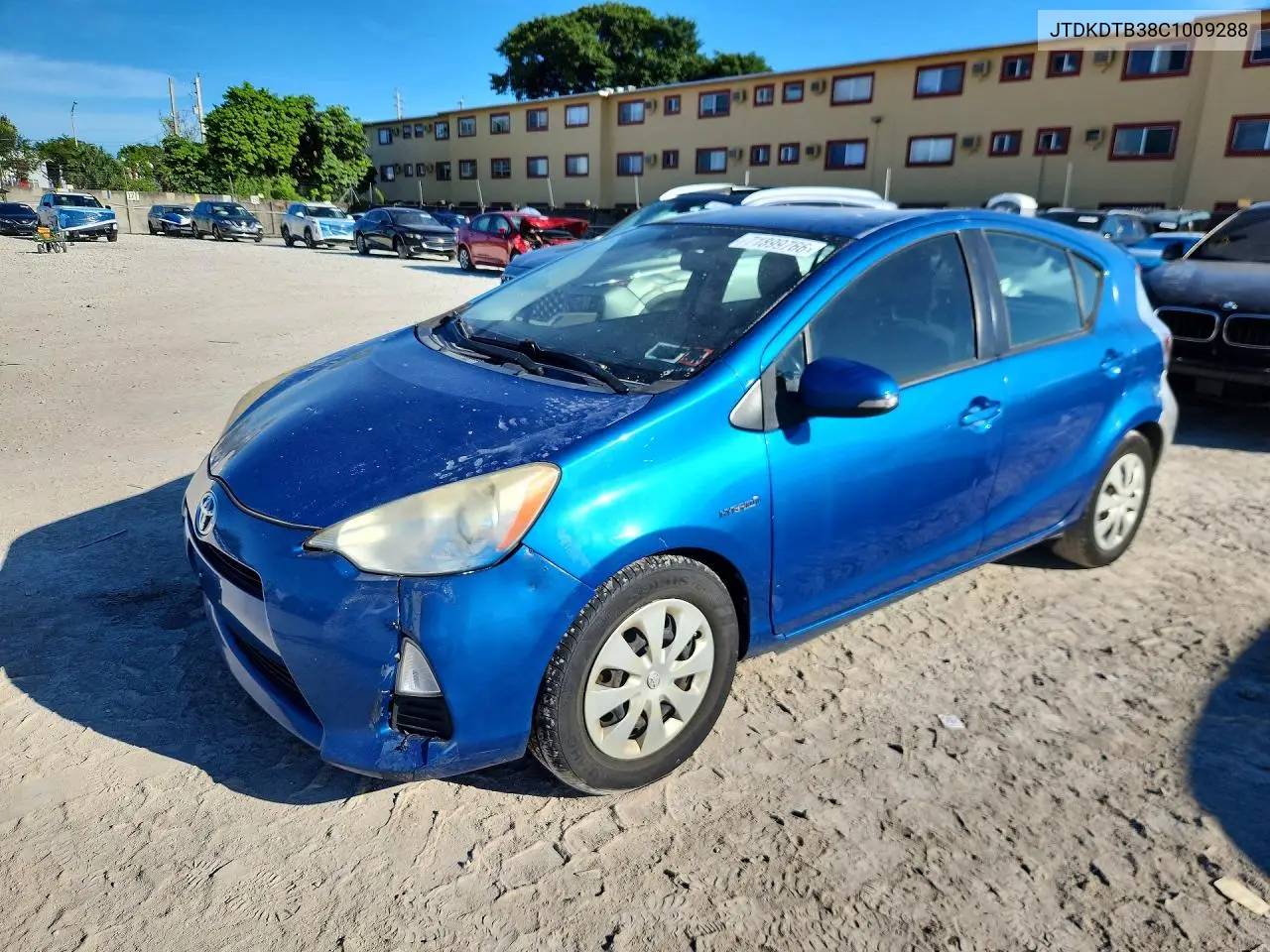 TOYOTA PRIUS C 2012, VIN JTDKDTB38C1009288