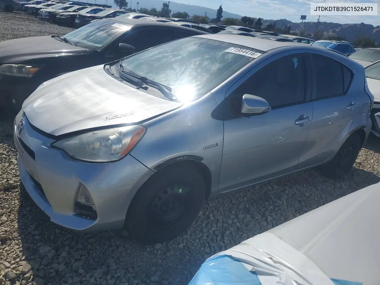 TOYOTA PRIUS C 2012, VIN JTDKDTB39C1526471
