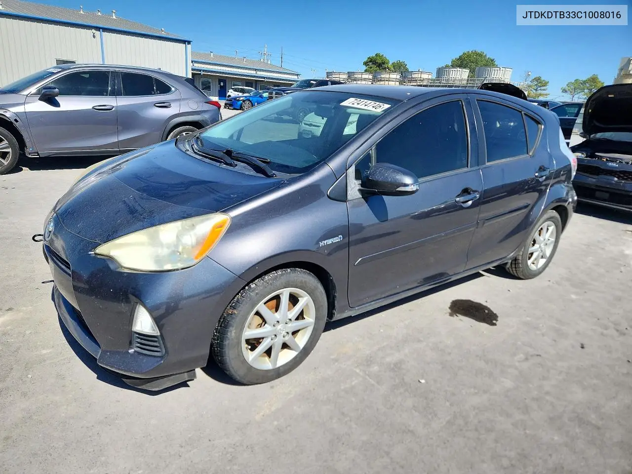 TOYOTA PRIUS C 2012, VIN JTDKDTB33C1008016