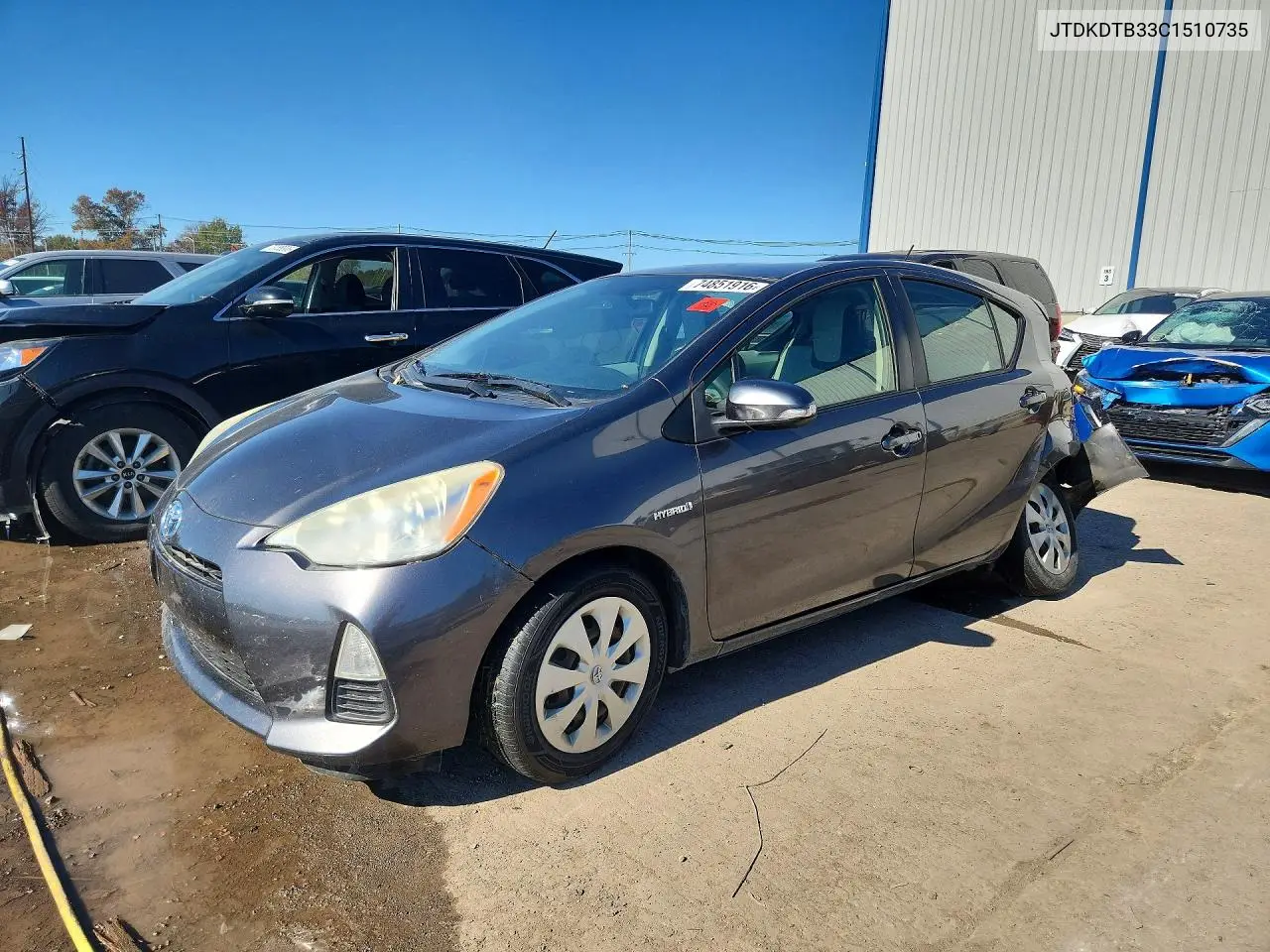 TOYOTA PRIUS C 2012, VIN JTDKDTB33C1510735