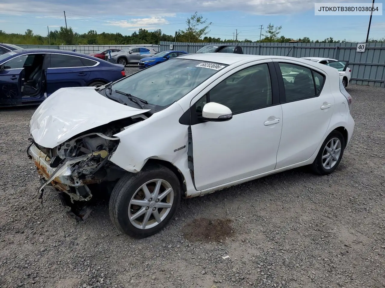 TOYOTA PRIUS C 2013, VIN JTDKDTB38D1038064