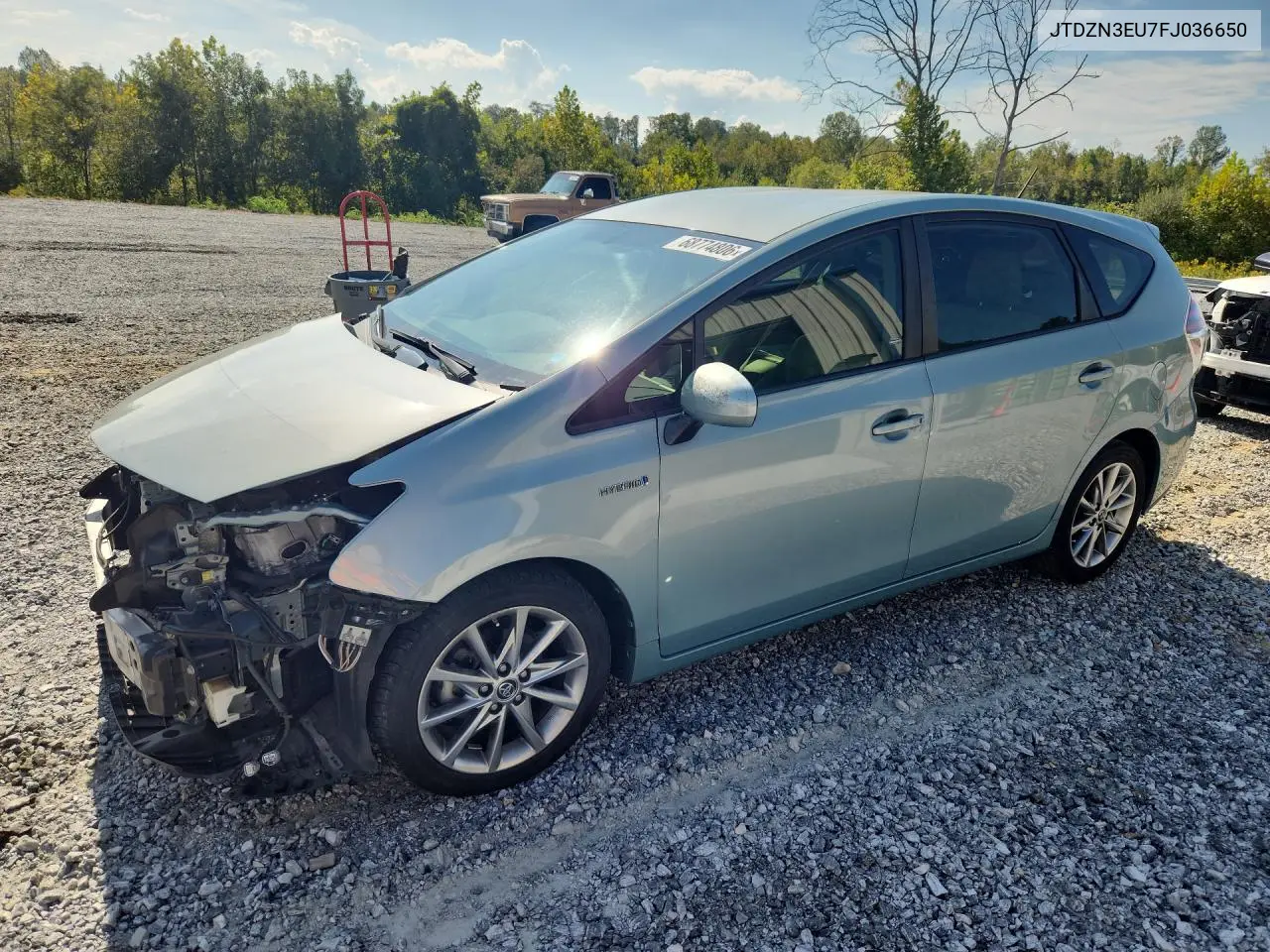 TOYOTA PRIUS V (+) 2015, VIN JTDZN3EU7FJ036650