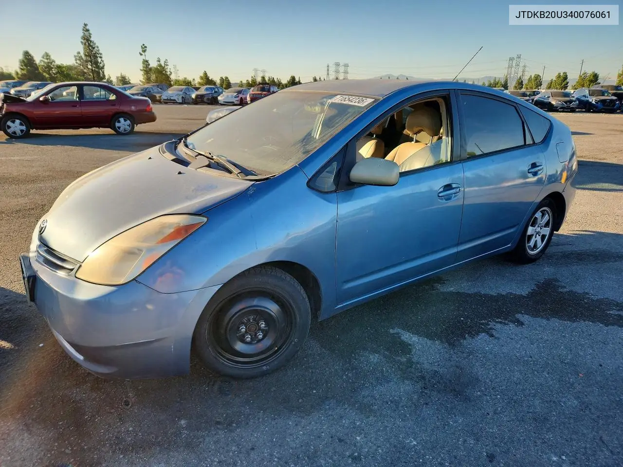 TOYOTA PRIUS 2004, VIN JTDKB20U340076061