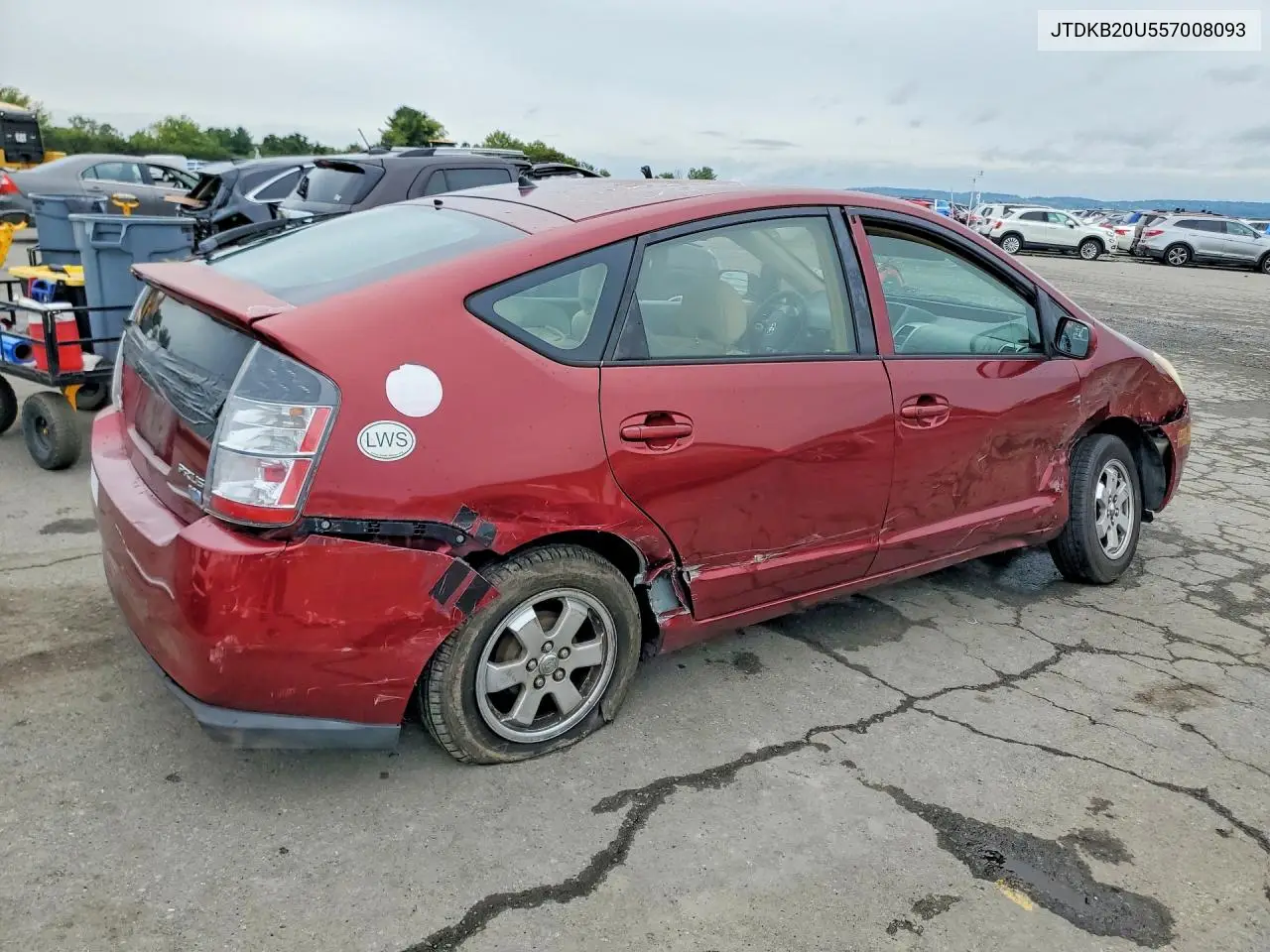2005 TOYOTA PRIUS VIN JTDKB20U557008093 — фото 3