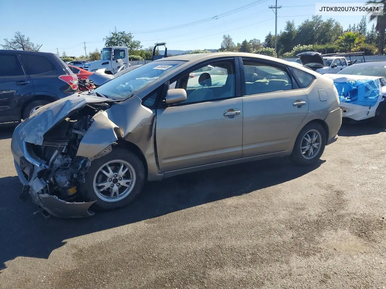 TOYOTA PRIUS 2006, VIN JTDKB20U767506474