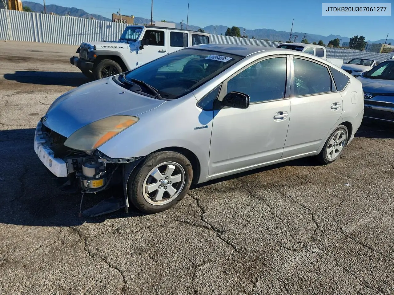 TOYOTA PRIUS 2006, VIN JTDKB20U367061277