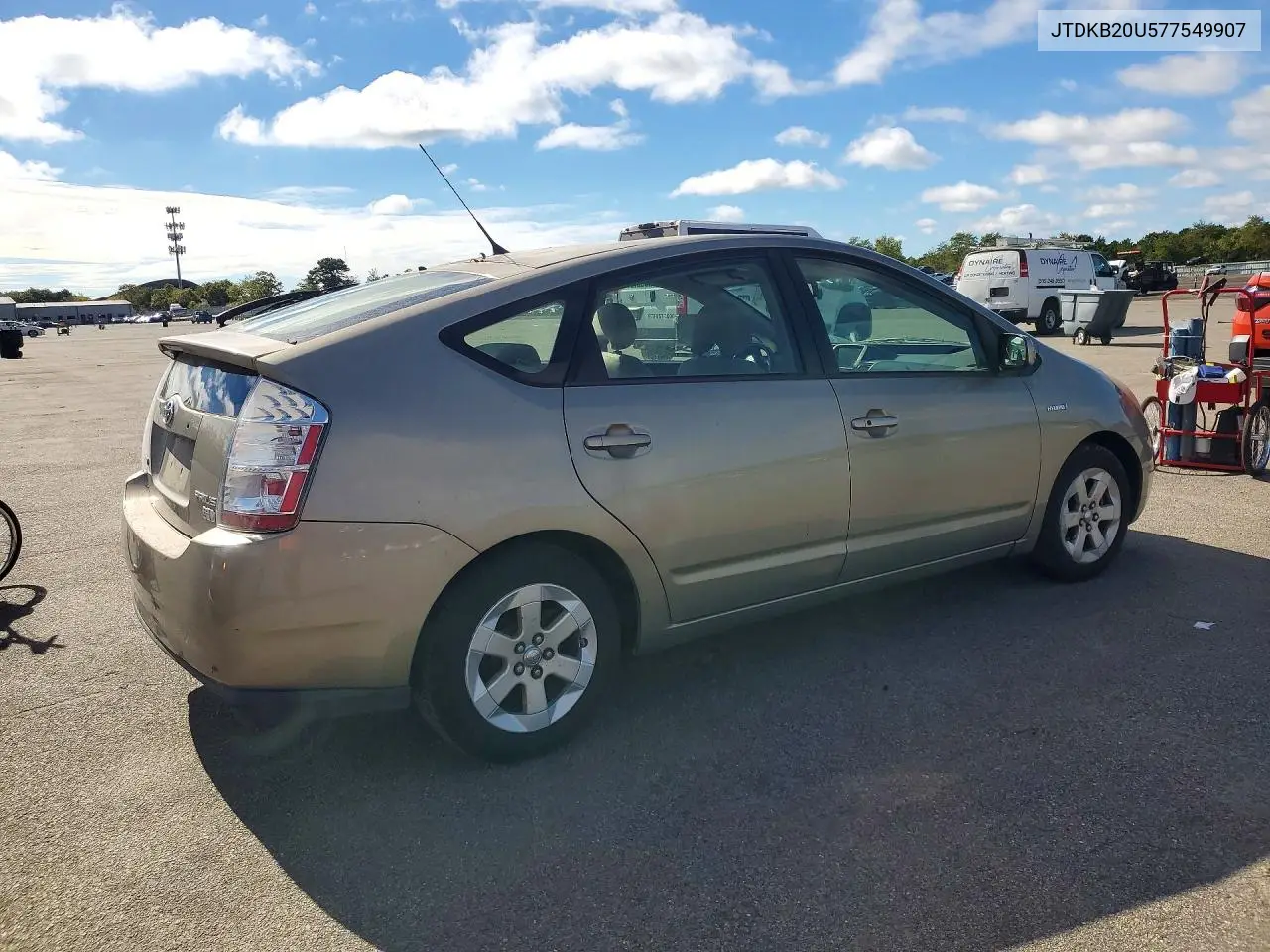 2007 TOYOTA PRIUS VIN JTDKB20U577549907 — фото 3