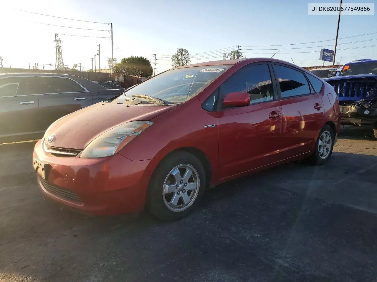 TOYOTA PRIUS 2007, VIN JTDKB20U677549866