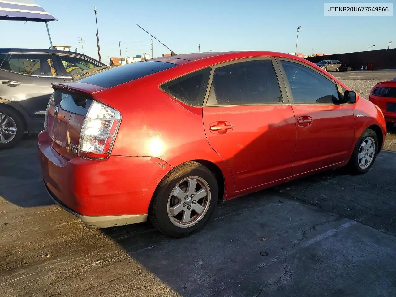 2007 TOYOTA PRIUS VIN JTDKB20U677549866 — фото 3