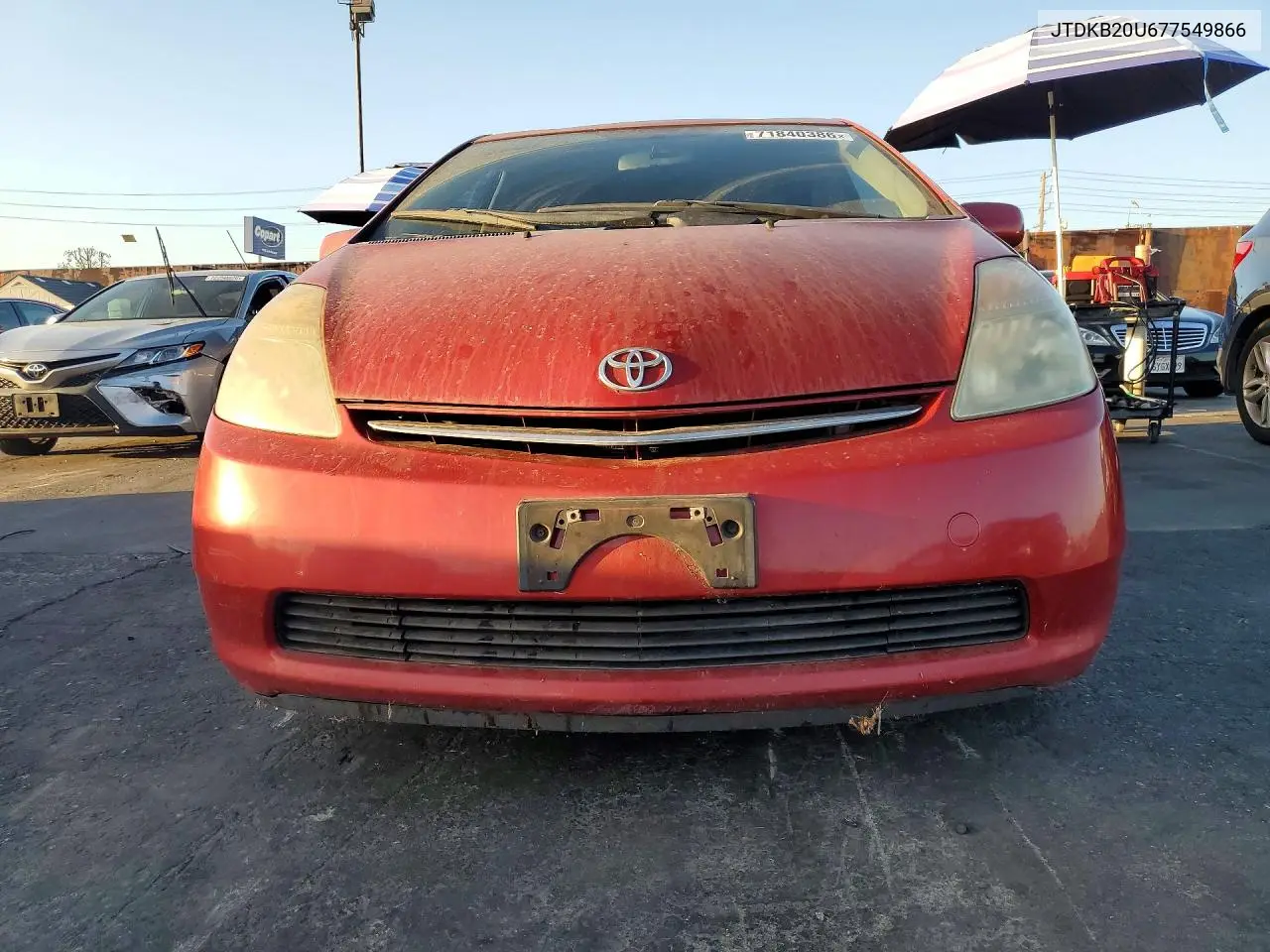 2007 TOYOTA PRIUS VIN JTDKB20U677549866 — фото 5