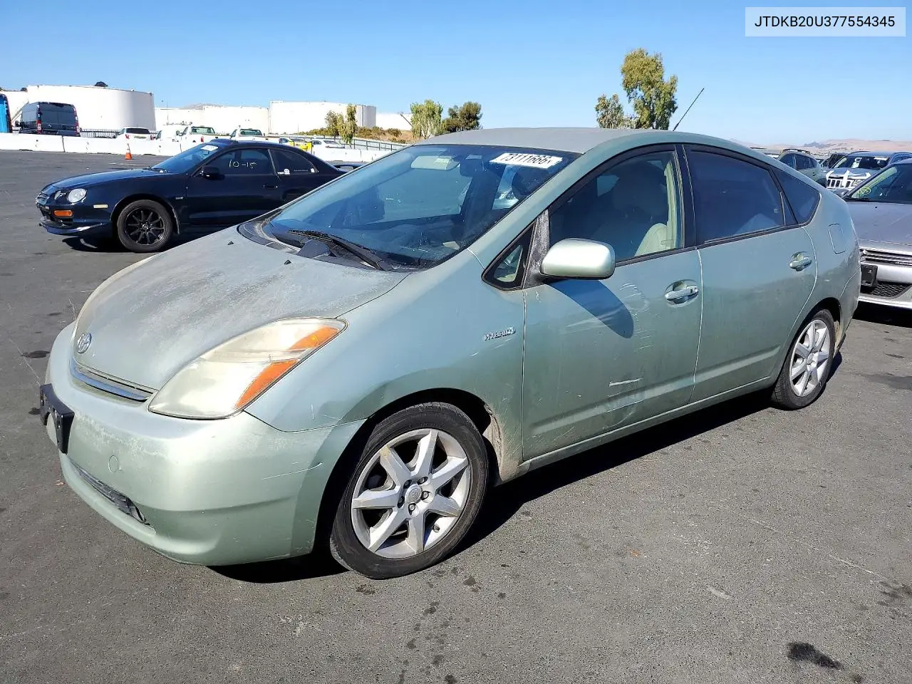 TOYOTA PRIUS 2007, VIN JTDKB20U377554345