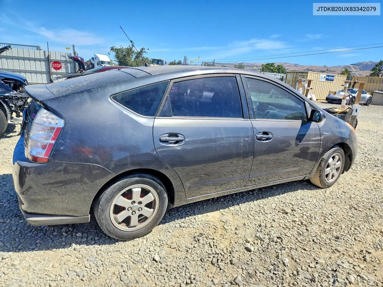 2008 TOYOTA PRIUS VIN JTDKB20UX83342079 — фото 3