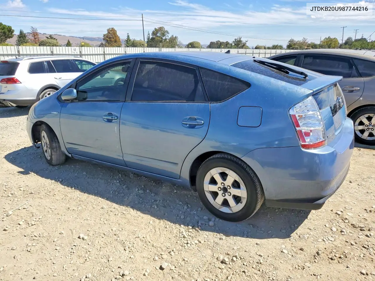 2008 TOYOTA PRIUS VIN JTDKB20U987744216 — фото 2