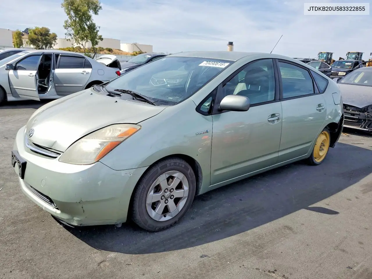 TOYOTA PRIUS 2008, VIN JTDKB20U583322855