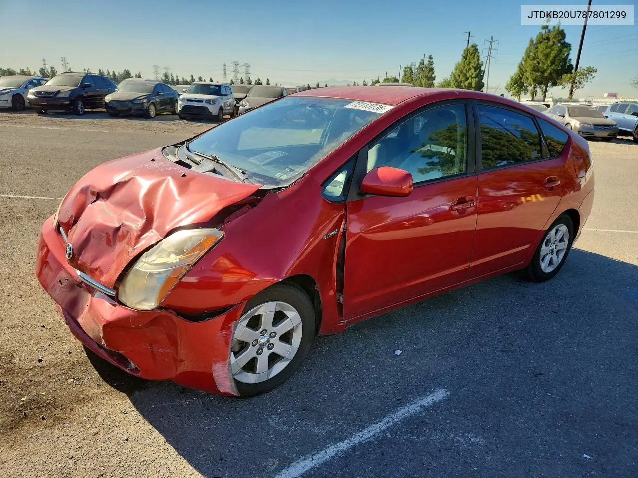 TOYOTA PRIUS 2008, VIN JTDKB20U787801299