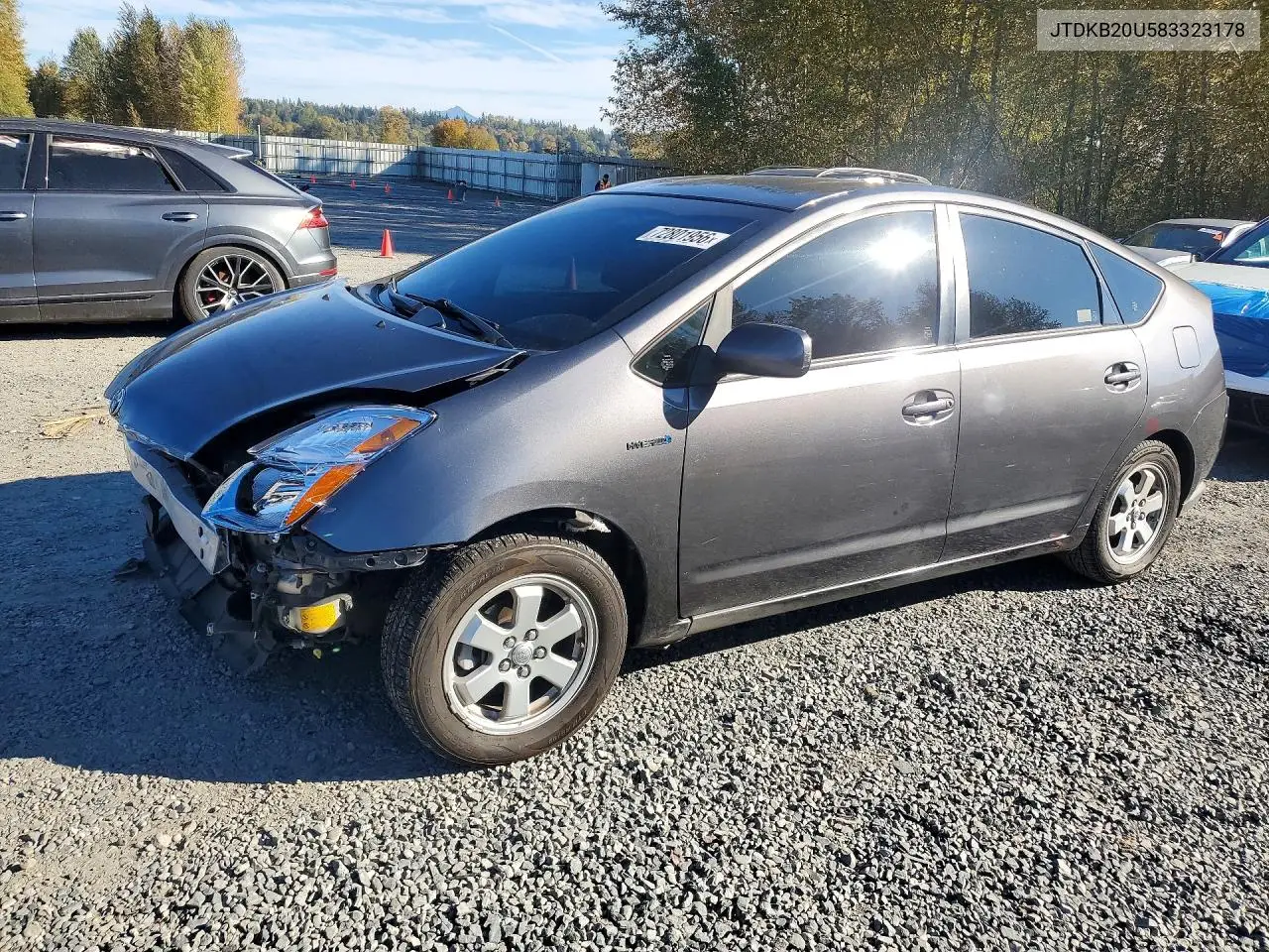 TOYOTA PRIUS 2008, VIN JTDKB20U583323178