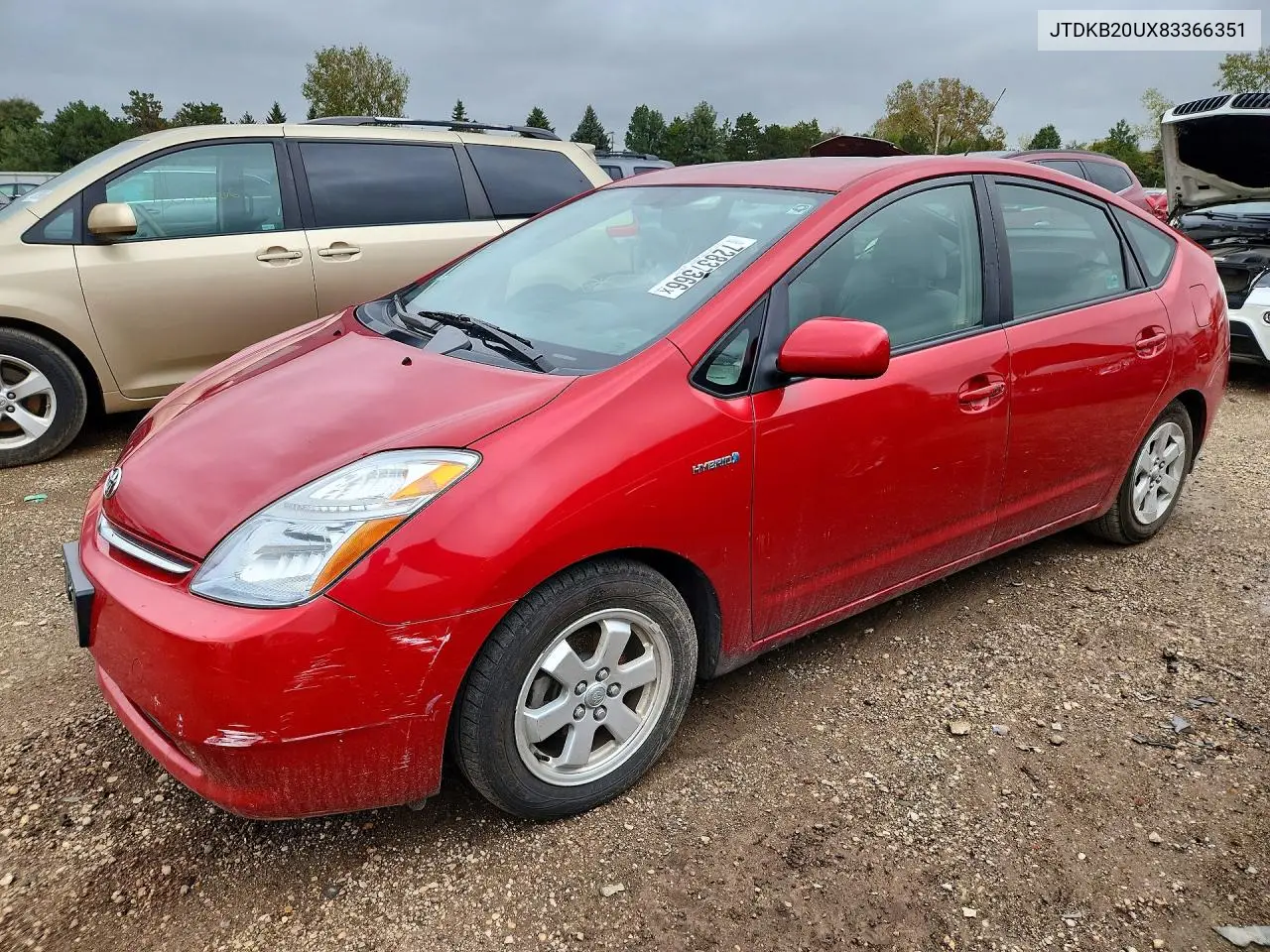 TOYOTA PRIUS 2008, VIN JTDKB20UX83366351