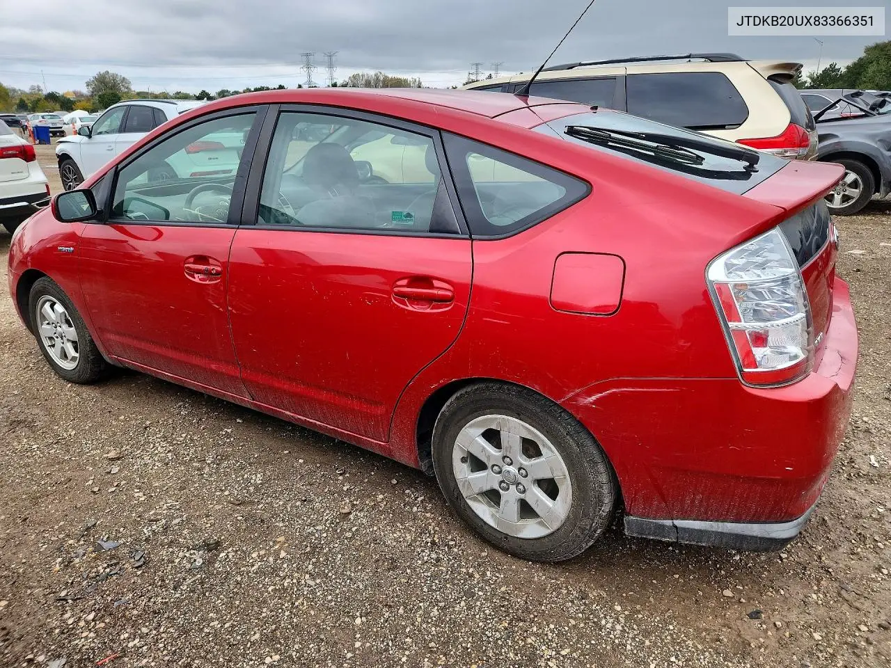 2008 TOYOTA PRIUS VIN JTDKB20UX83366351 — фото 2