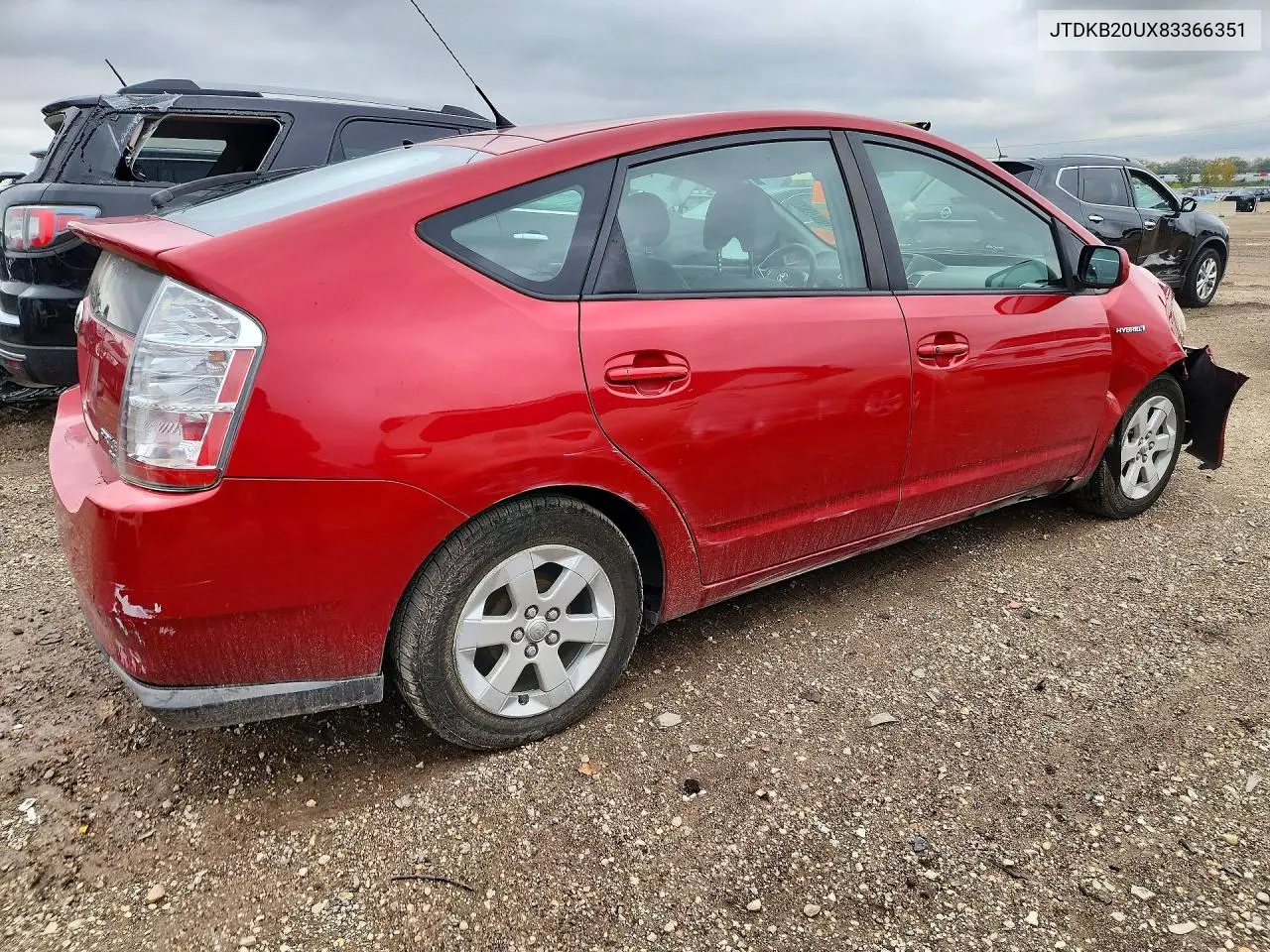2008 TOYOTA PRIUS VIN JTDKB20UX83366351 — фото 3