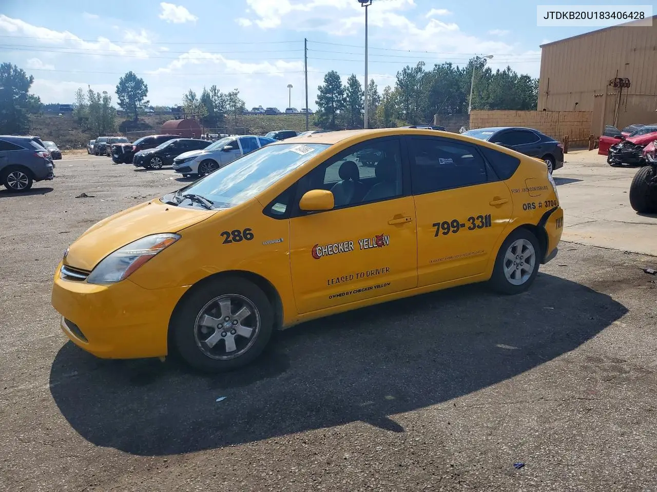 TOYOTA PRIUS 2008, VIN JTDKB20U183406428