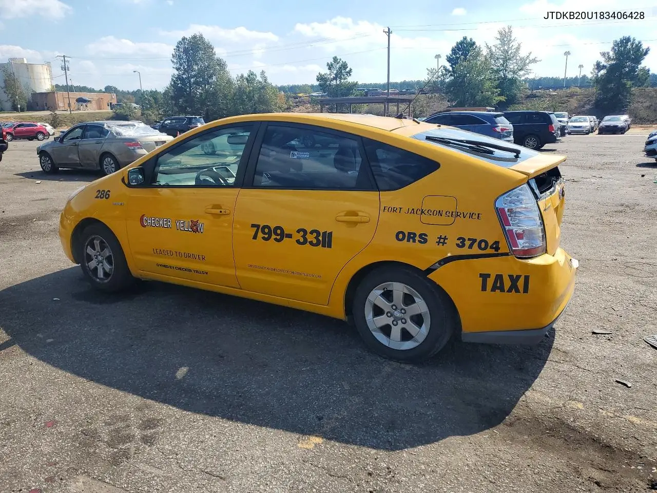 2008 TOYOTA PRIUS VIN JTDKB20U183406428 — фото 2