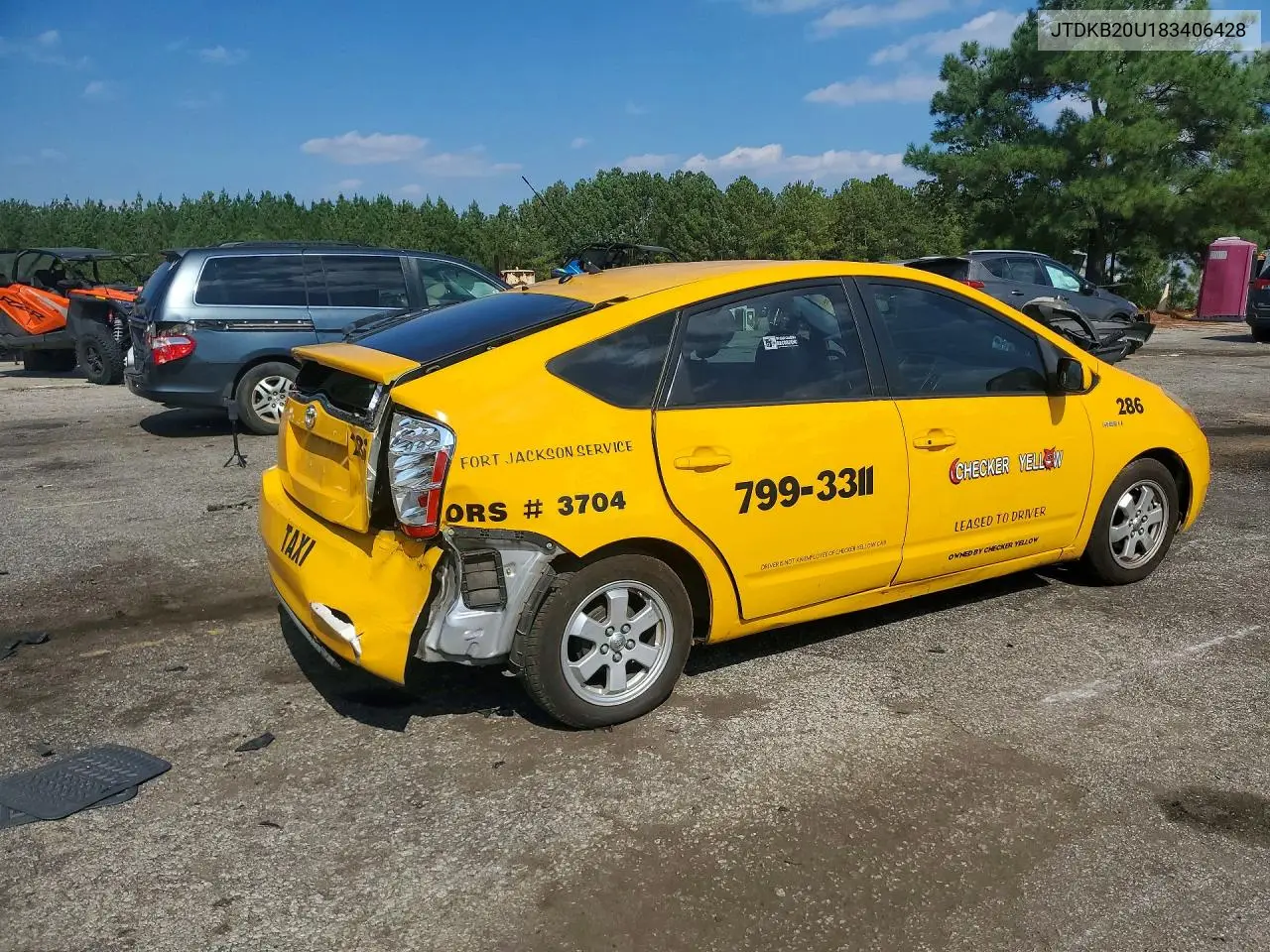 2008 TOYOTA PRIUS VIN JTDKB20U183406428 — фото 3