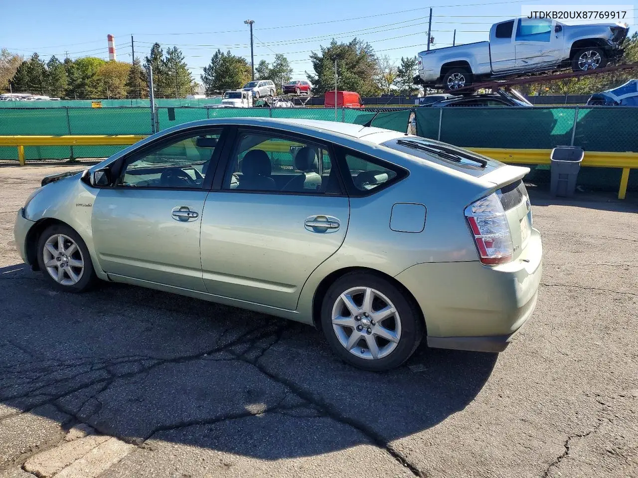 2008 TOYOTA PRIUS VIN JTDKB20UX87769917 — фото 2