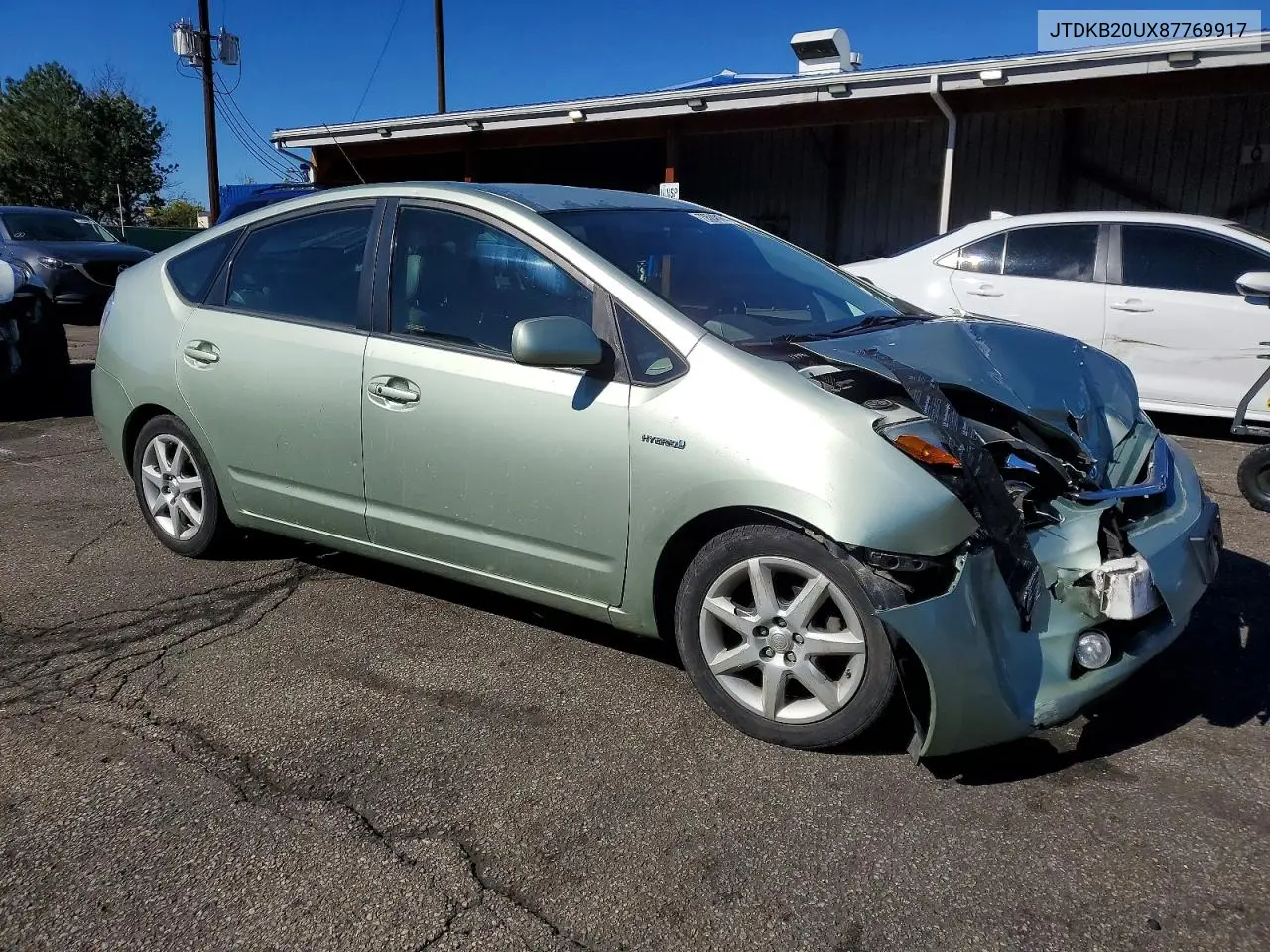 2008 TOYOTA PRIUS VIN JTDKB20UX87769917 — фото 4