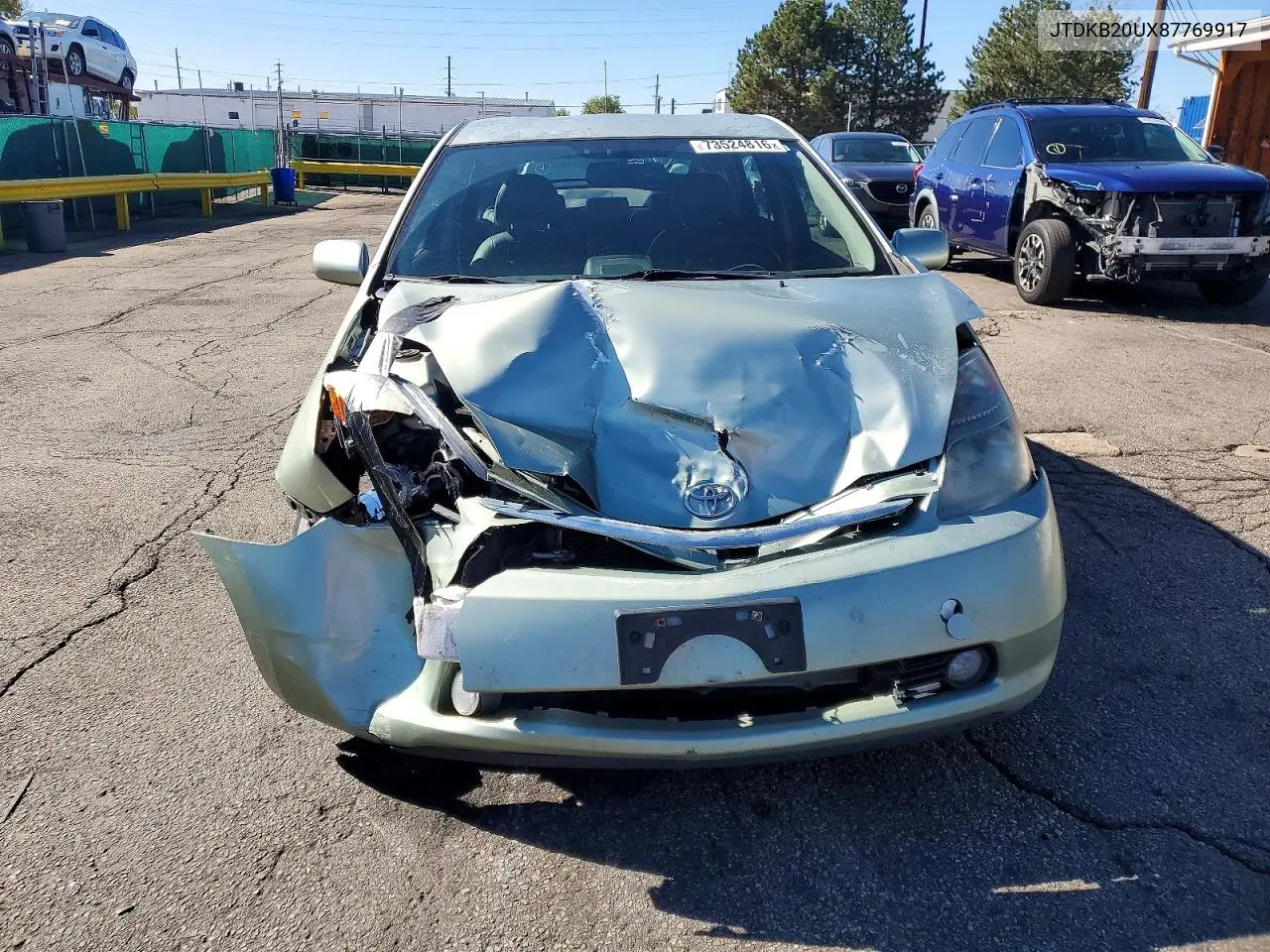 2008 TOYOTA PRIUS VIN JTDKB20UX87769917 — фото 5