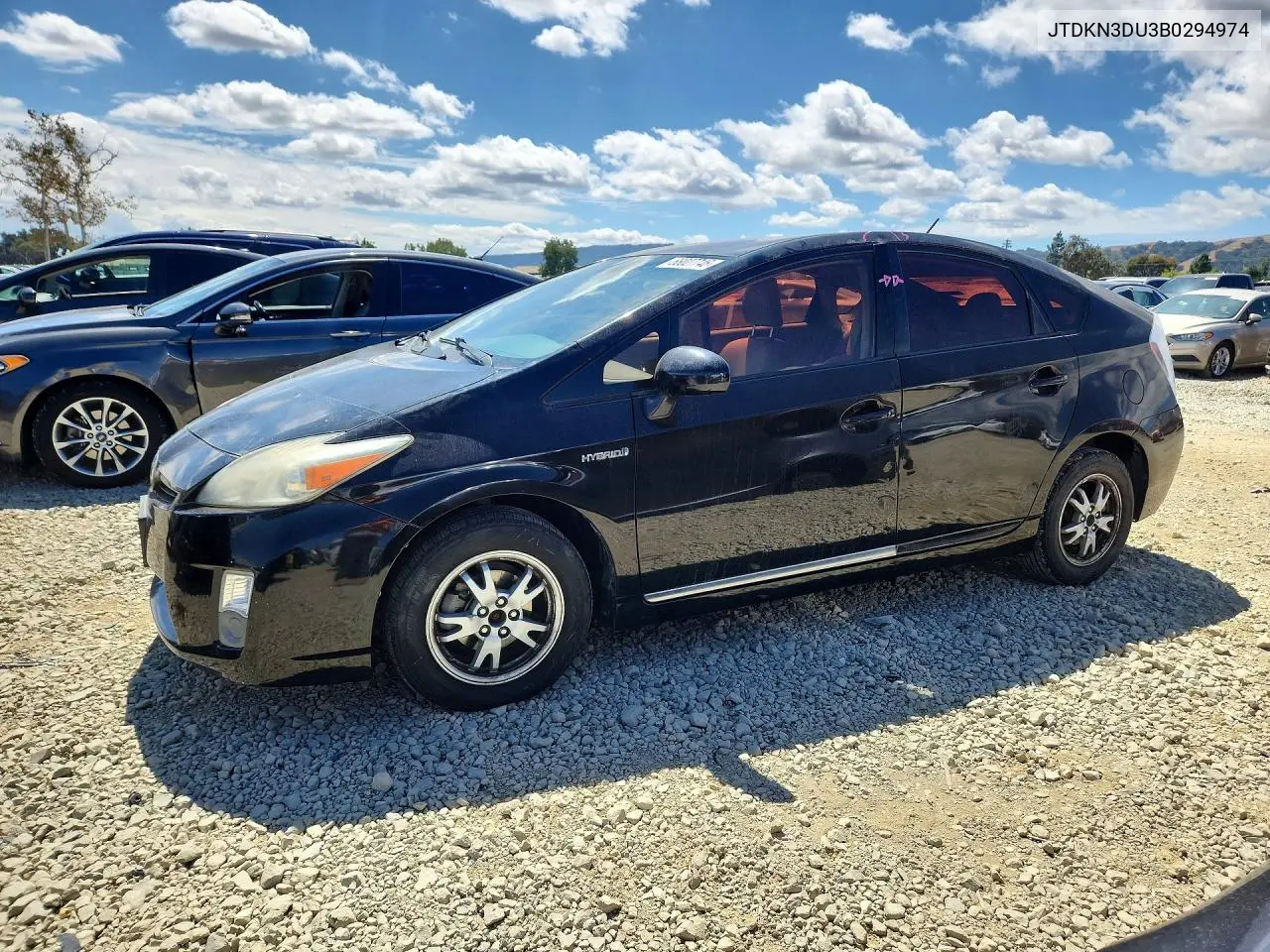 TOYOTA PRIUS 2011, VIN JTDKN3DU3B0294974