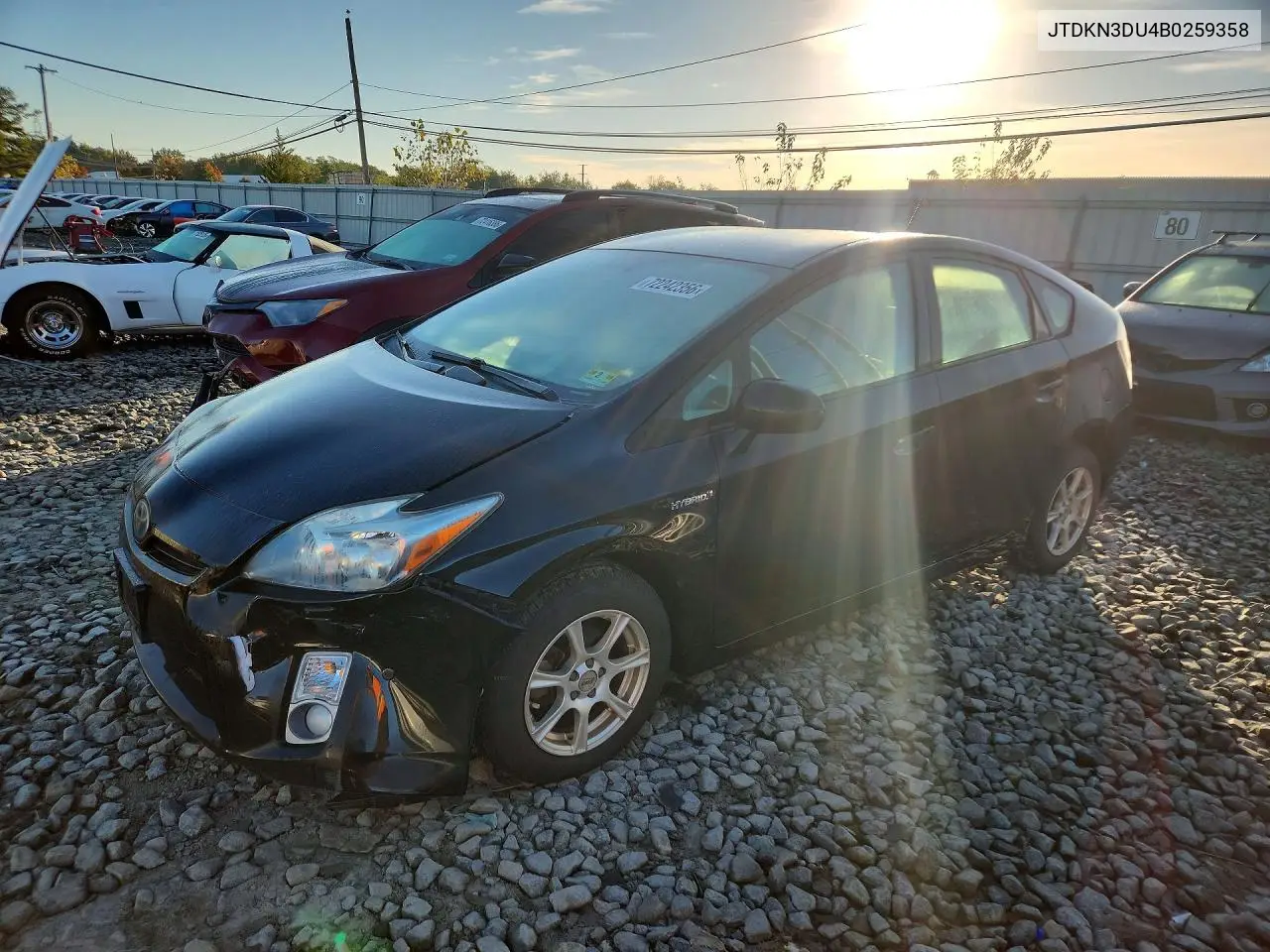 TOYOTA PRIUS 2011, VIN JTDKN3DU4B0259358